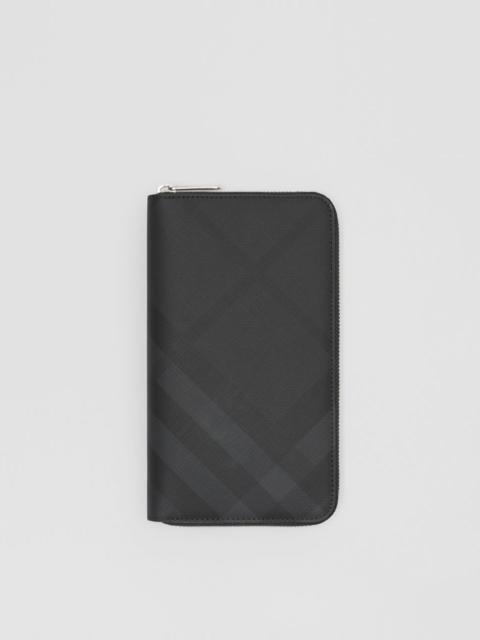 Burberry London Check and Leather Ziparound Wallet