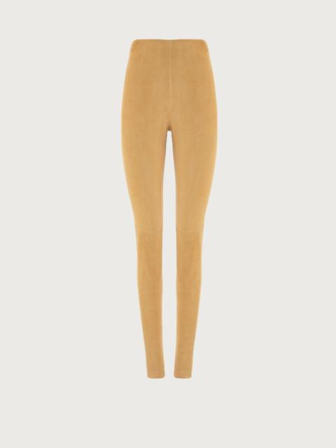 FERRAGAMO Suede stretch leggings