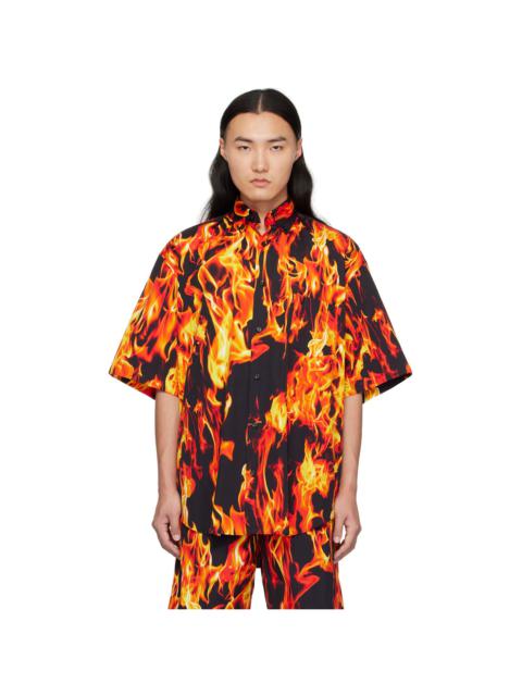 VETEMENTS Black & Orange Fire Shirt