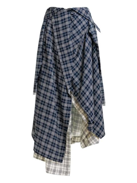 ESSENTIEL ANTWERP asymmetric plaid skirt