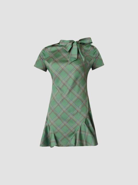 Shoshanna Women's Bosher Dash Plaid Mini Dress - Olive