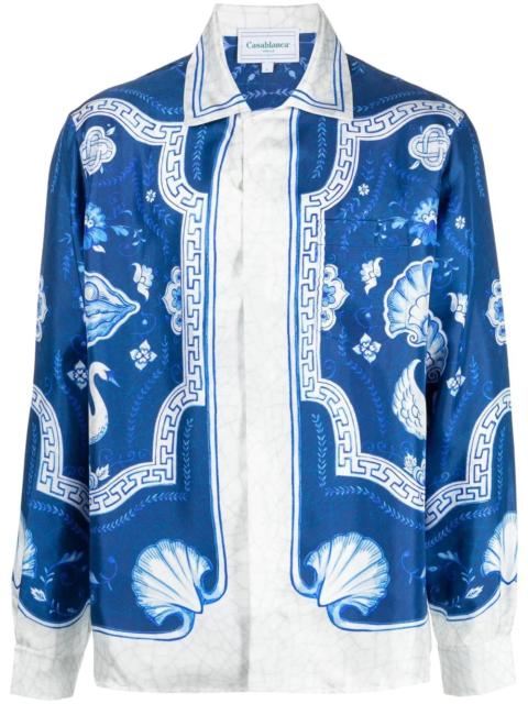 CASABLANCA embroidered button-down silk shirt