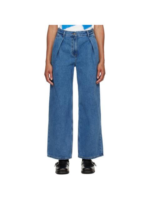ADER error Blue Pleated Jeans