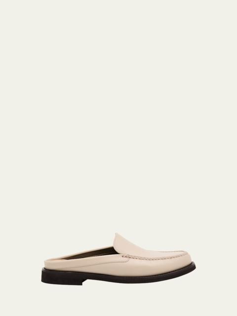 Brunello Cucinelli Calfskin Leather Loafer Mules