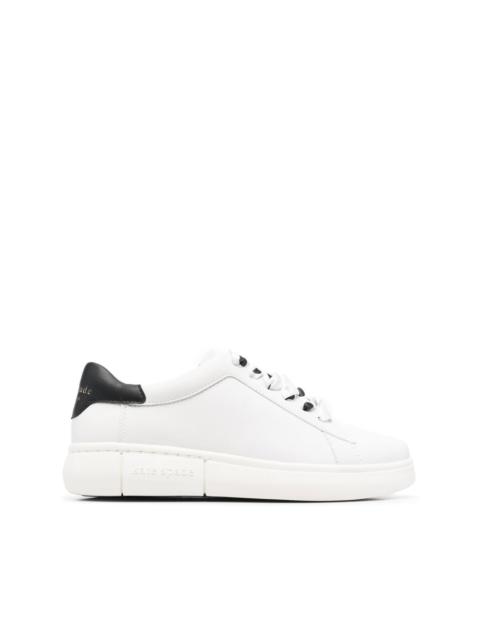 kate spade polka-dot lace leather sneakers