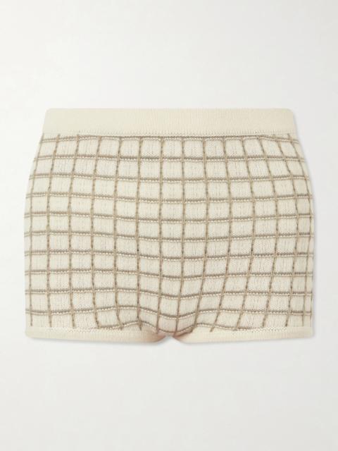 The Elder Statesman Ida Checked Cashmere Shorts