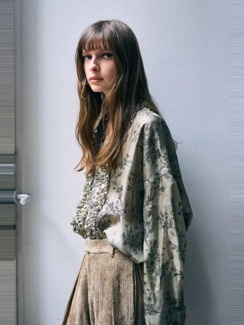 R13 Drop Neck Ruffle Shirt