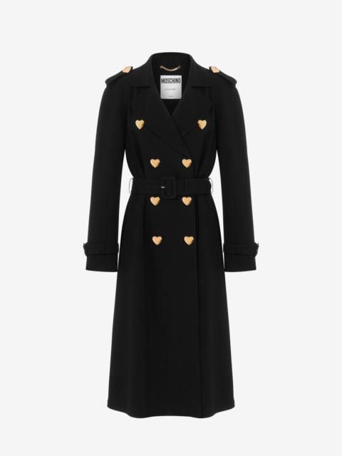 Moschino HEART BUTTONS ENVER SATIN TRENCH