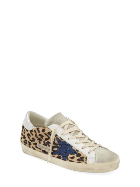 Super-Star Private Edition Genuine Calf Hair Sneaker in Leopard/Blue