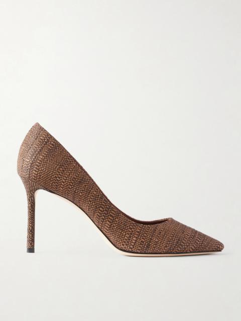 JIMMY CHOO Romy 85 Raffia Pumps