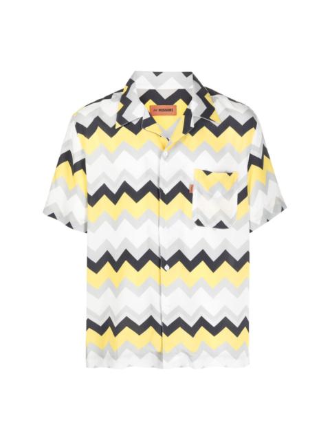 chevron-print short-sleeve shirt