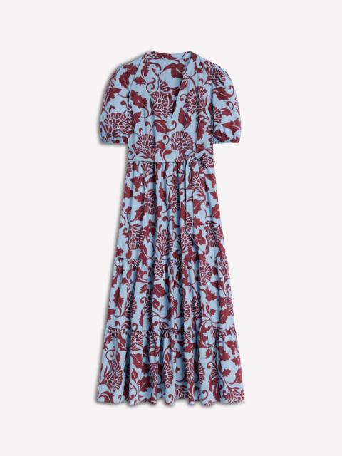 BODEN Christabel Cotton Midi Dress-Glacier Blue, Ornate Vine