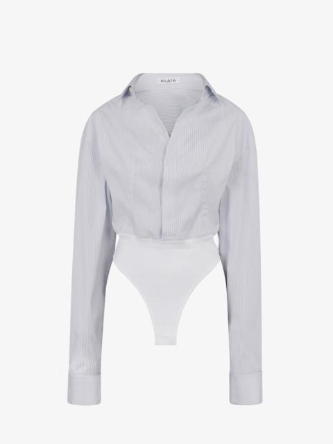 Alaïa STRIPED POPLIN BODY-SHIRT