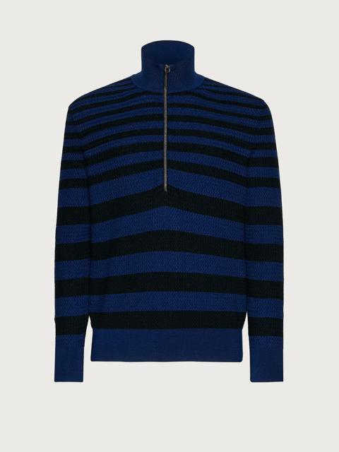 FERRAGAMO SWEATER WITH POLO SHIRT COLLAR