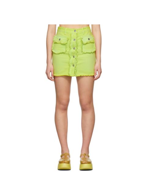 MSGM Green Denim Skirt