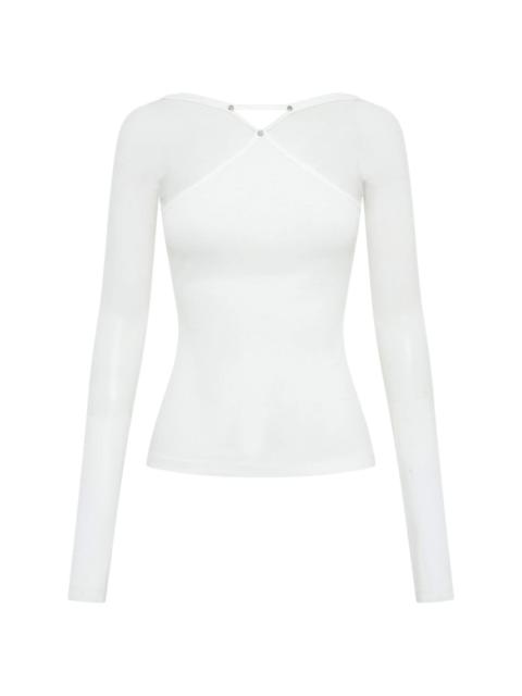 panelled boat-neck top