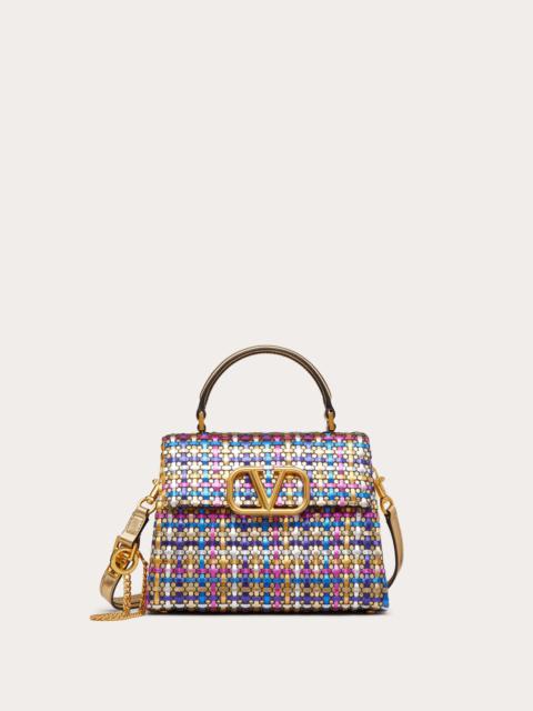Valentino SMALL VSLING HANDBAG IN WOVEN METALLIC NAPPA