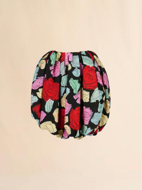 Marni BLACK POPLIN BALLOON SKIRT WITH ORION PRINT