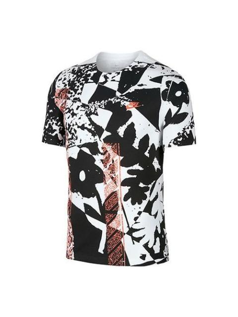 Nike Nike Sportswear Splash Ink Printing Casual Sports Round Neck Short Sleeve Multicolor Multi-color BQ0