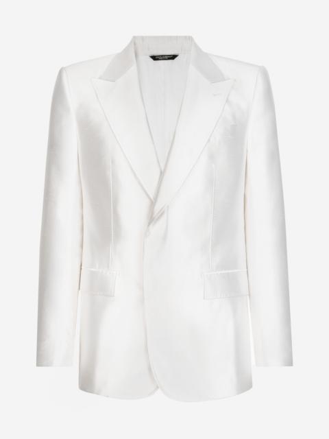 Single-breasted silk shantung Sicilia-fit jacket