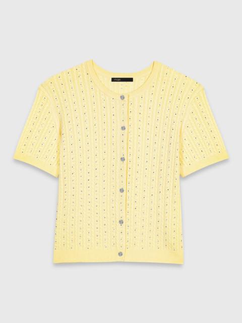 maje Cardigan with rhinestone neck