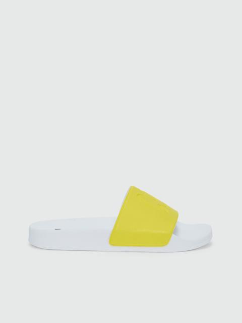 MSGM Lime rubber sandals with raised logo