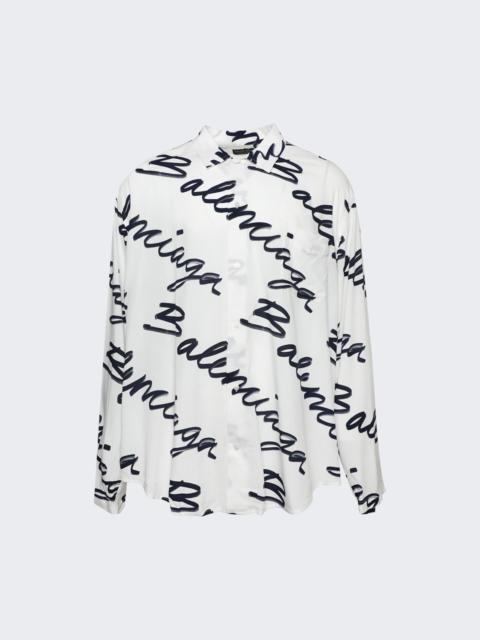 BALENCIAGA Logo Button-down Shirt White