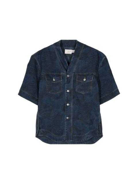 FENG CHEN WANG Dragon jacquard denim shirt