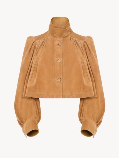 Chloé GATHERED BOULE JACKET IN SUEDE LEATHER