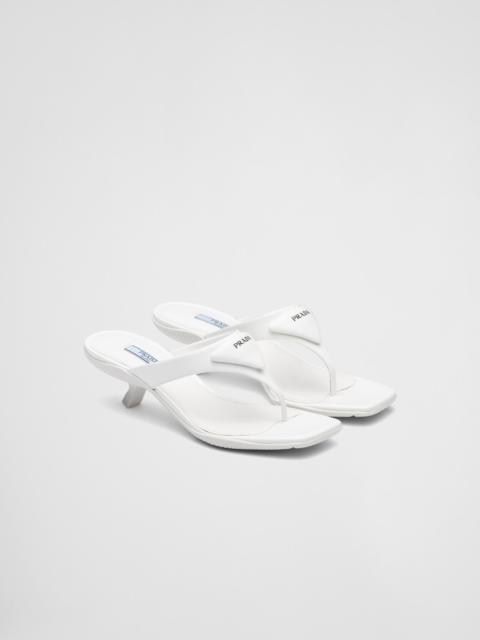 Prada Brushed leather high-heeled thong sandals