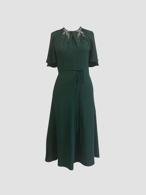 Erdem SHORT SLEEVE A-LINE MIDI DRESS