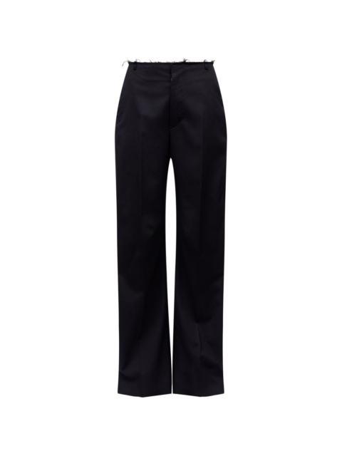 raw-cut straight-leg trousers