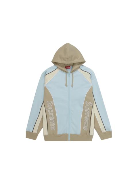 Supreme Supreme Track Paneled Zip Up Hooded Sweatshirt Pale Blue