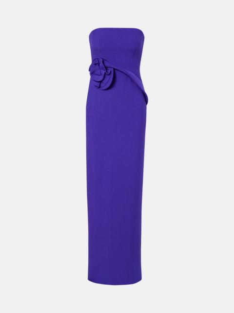 ROLAND MOURET Floral-appliqué gown
