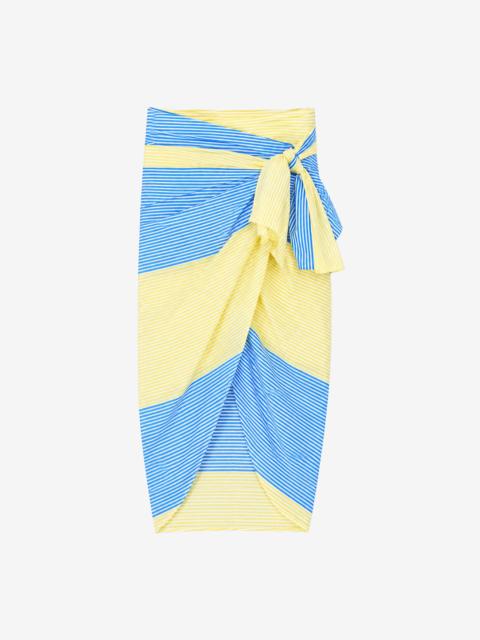 The Frankie Shop Thira Wrap Skirt - Yellow Stripe
