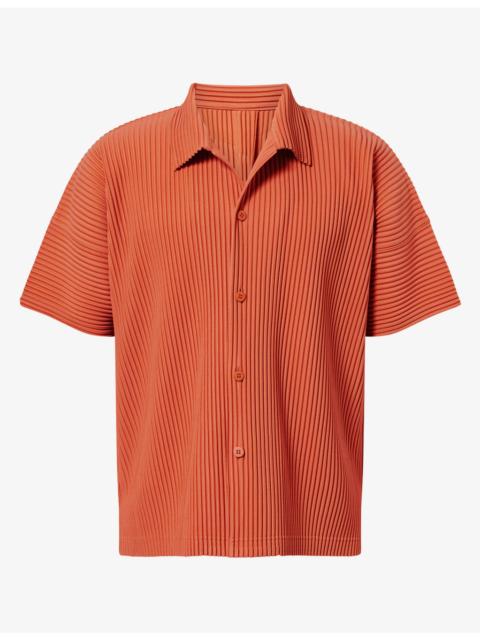 ISSEY MIYAKE Camp-Collar Pleated Knitted Shirt