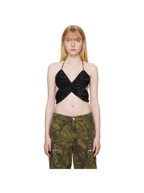 Blumarine Black Butterfly Tank Top