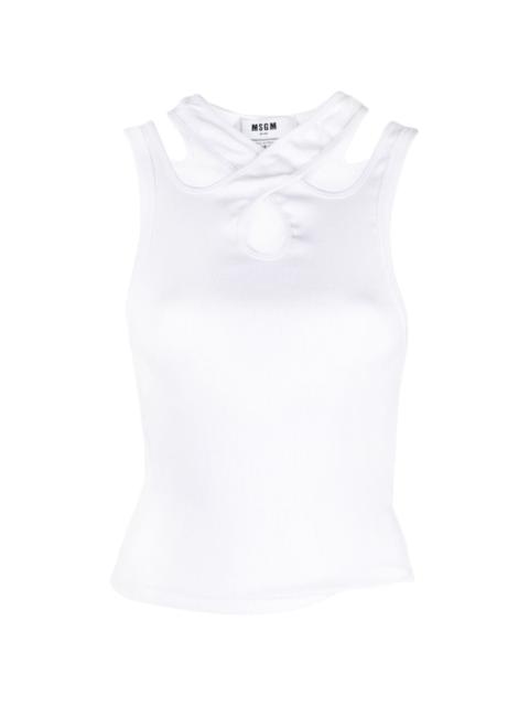ribbed cut-out tank top
