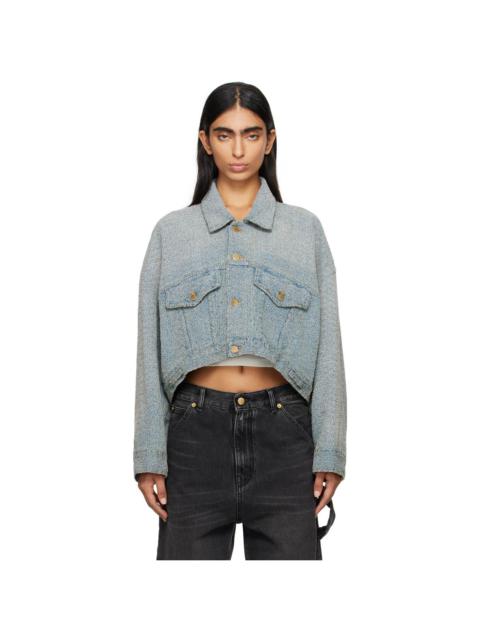 DARKPARK Blue Gigi Bouclé Cropped Jacket