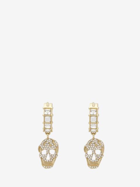 Alexander McQueen Pavé Skull Hoop Earrings