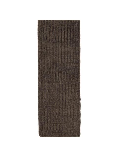 Maison Margiela Brown Rib-Knit Scarf