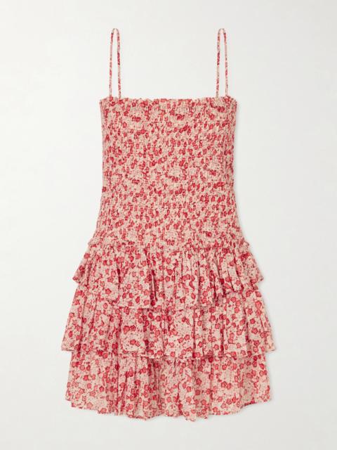 Isabel Marant Étoile Elodie Floral-print Ruffled Organic Cotton Mini Dress