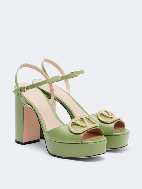 Valentino VLogo embellished leather platform sandals