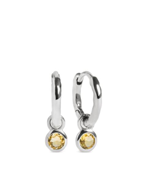 MONICA VINADER citrine-pendant hoop earrings