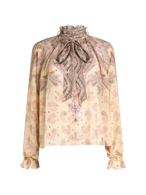 Etro scarf print silk blouse