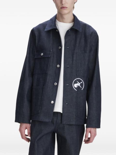 A.P.C. logo-detail chest-pocket shirt jacket