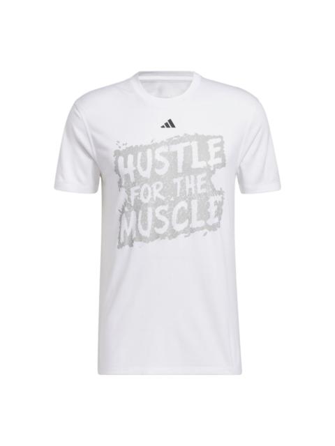 adidas Adidas Hustle For The Muscle T-Shirts 'White' H44742