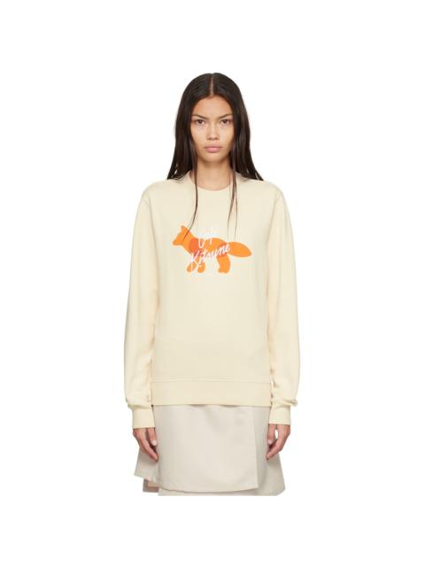 Beige Fox Cafe Kitsune Classic Sweatshirt