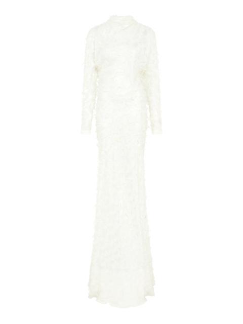 GABRIELA HEARST Aberdeen Dress in Ivory Silk Wool Fil Coupé