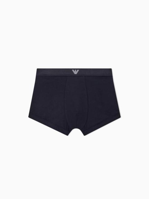 EMPORIO ARMANI TRUNKS IN STRETCH COTTON JERSEY WITH LOGO WAISTBAND
